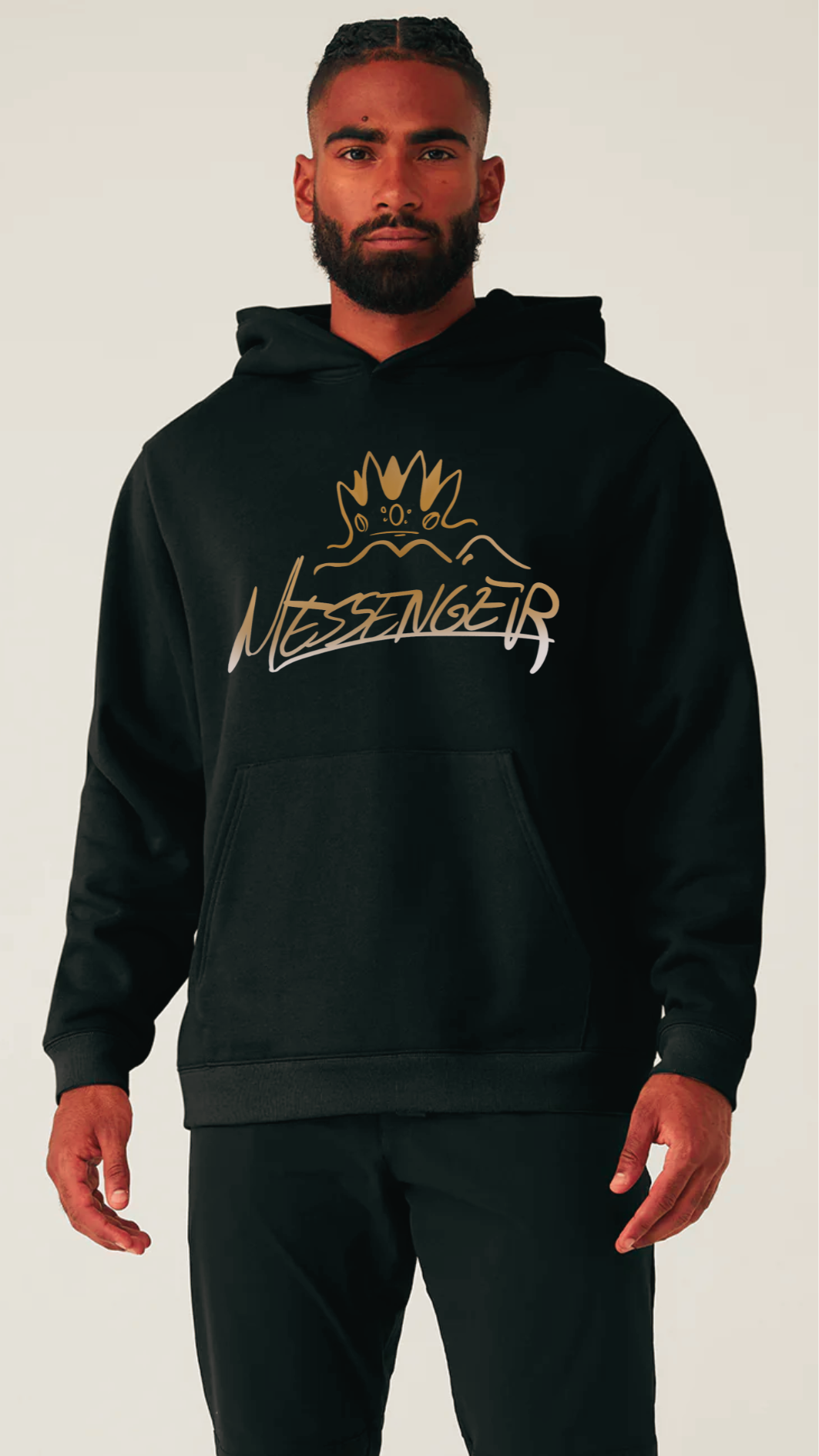 Black Messenger Hoodie