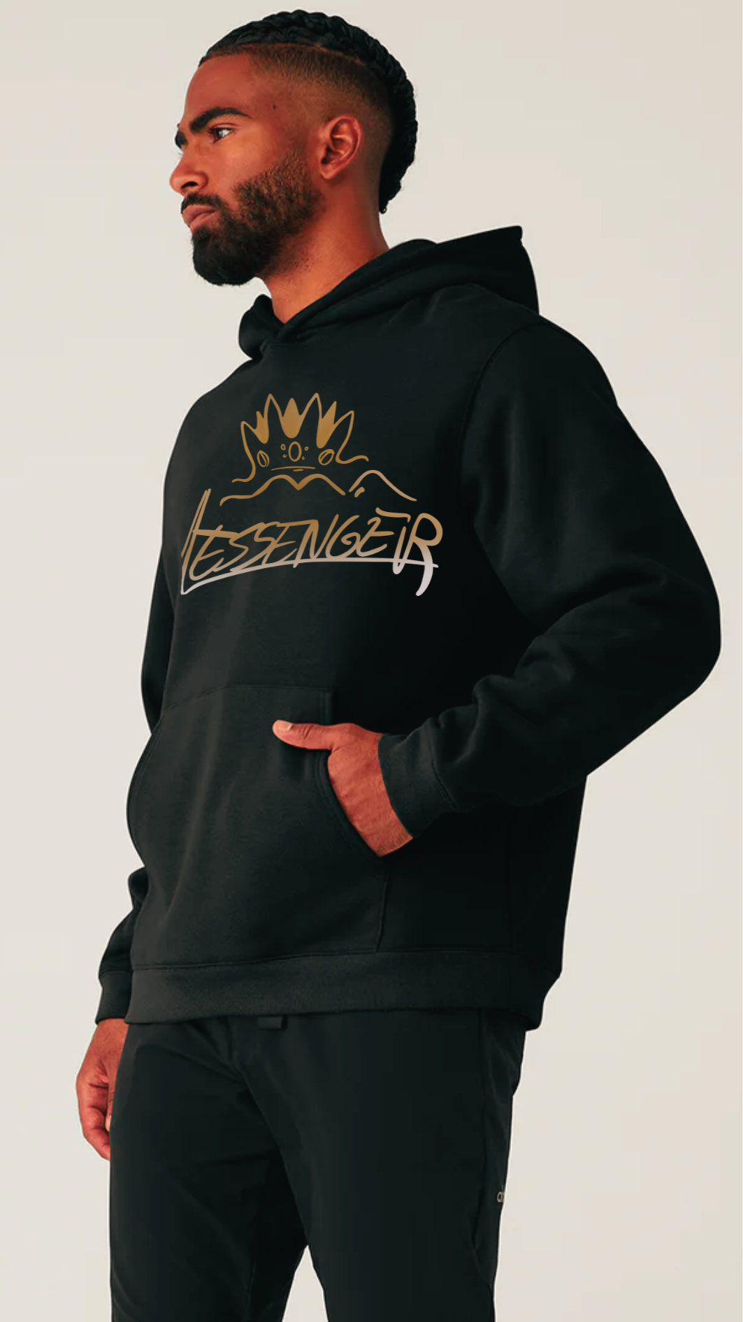 Black Messenger Hoodie